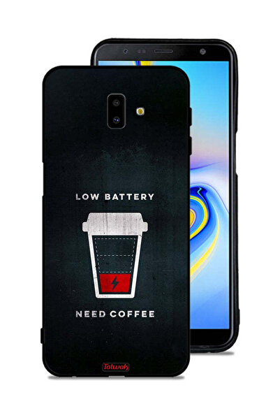 Tolwak غطاء حماية لهاتف Samsung Galaxy J6 Plus - بطارية منخفضة - يحتاج إلى قهوة