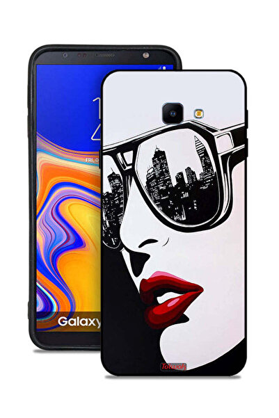 Tolwak غطاء حماية لهاتف Samsung Galaxy J4 Core بتصميم وجه فتاة وفن تجريدي