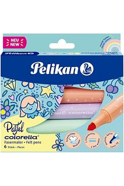 STOREMAX Ntwork Colorella Pastel 411 Jumbo Felt Pen 6Pcs Box Art 1087243