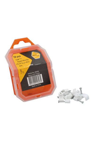 HONEYBEE مشبك سلكي مربع أبيض 9 مم، 10 قطع