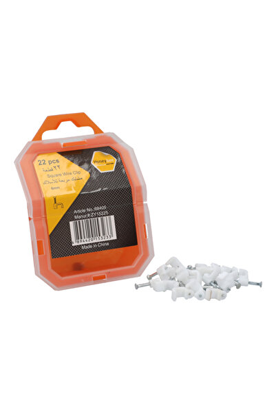 HONEYBEE مشبك سلكي مربع أبيض 6 مم، 22 قطعة