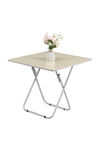 Lawazim Foldable Square Table - 70x70x81.5cm Iron Frame Table for Home and Outdoor Use