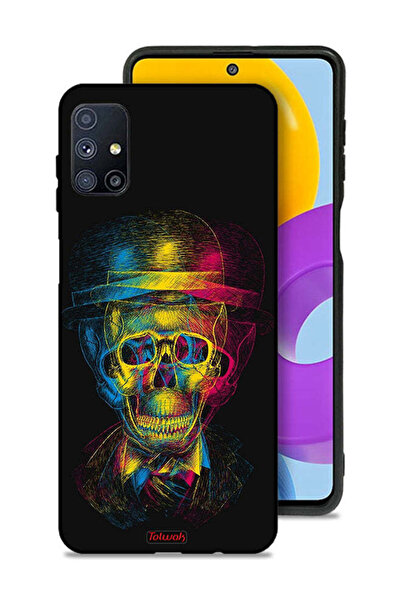 Tolwak غطاء حماية لهاتف سامسونج جالاكسي M51 بتصميم جمجمة وقبعة ملونة وفن خيالي
