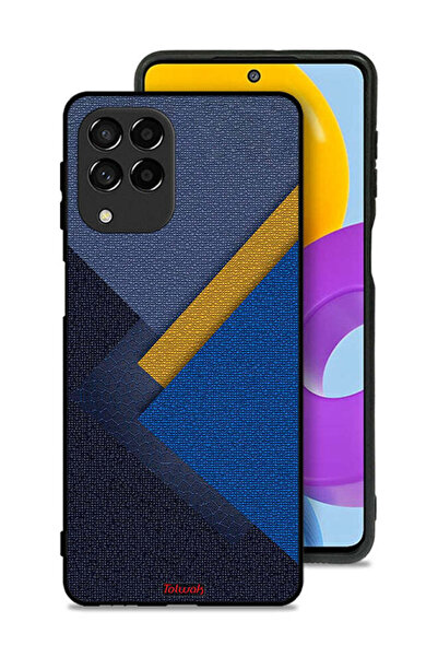 Tolwak غطاء حماية لهاتف سامسونج جالاكسي M53 بنقشة مثلثات جلدية