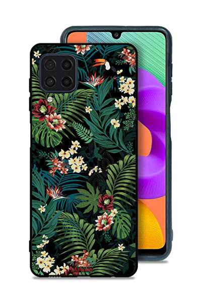 Tolwak Samsung Galaxy M22 Protective Case Cover Tropical Leaves