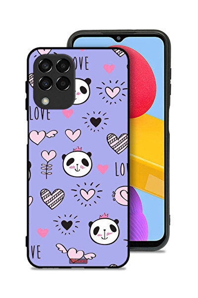 Tolwak Samsung Galaxy M33 Protective Case Cover Love And Panda Doodle