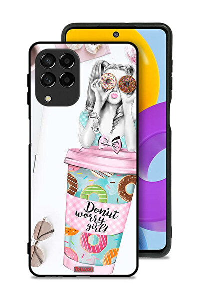 Tolwak غطاء حماية لهاتف سامسونج جالاكسي M53 بتصميم فتاة القلق دونات