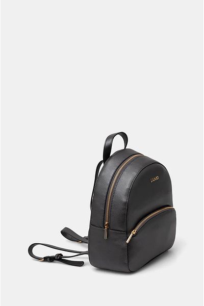 Liu Jo , Eco-leather backpack with front pocket, Black