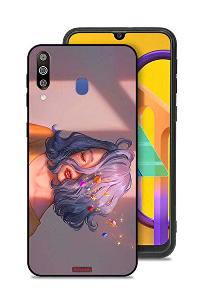 Tolwak Samsung Galaxy M30 Protective Case Cover Girl And Space Art