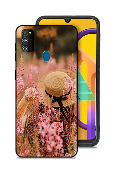 Tolwak Samsung Galaxy M30s Protective Case Cover Hat Girl In Flowers