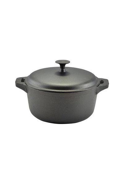 Perfect Home Cast iron pot with lid 34 cm, 10L – Perfect Home 15533, perfect for soups, canning or oven