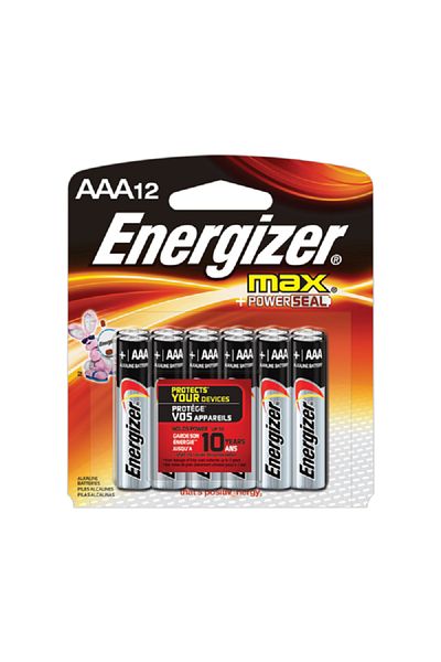 Energizer بطارية AAA ماكس 12 قطعة باللونين الفضي والأسود