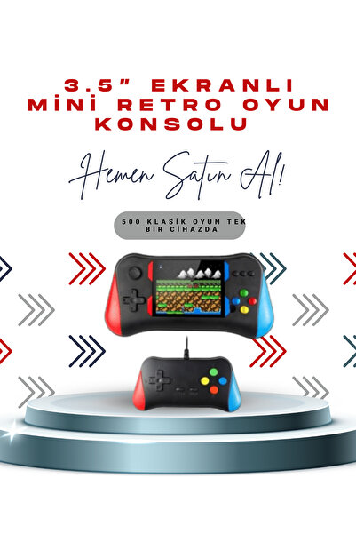 UCUZTEKNO X7M Vintage 3.5 İnç 500’ü 1 Arada Klasik Oyun Konsolu