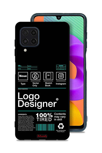Tolwak Samsung Galaxy M32 4G Protective Case Cover Logo Designer Sticker