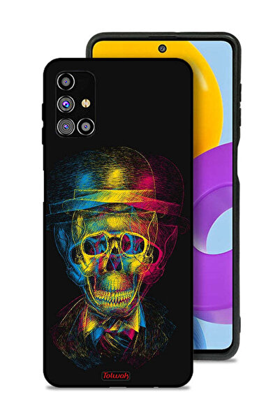 Tolwak غطاء حماية لهاتف Samsung Galaxy M31s بتصميم جمجمة وقبعة ملونة وفن خيالي