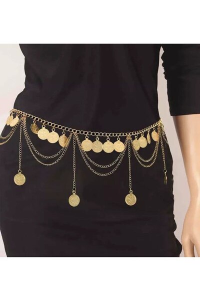 Genel Markalar Şıklığınızı Tamamlayacak Metal Daire Zinciri Bel Kemer