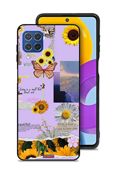 Tolwak Samsung Galaxy M62 Protective Case Cover Beautiful Sunflower Stickers