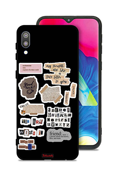 Tolwak Samsung Galaxy M10 Protective Case Cover Good Luck Quotes Stickers