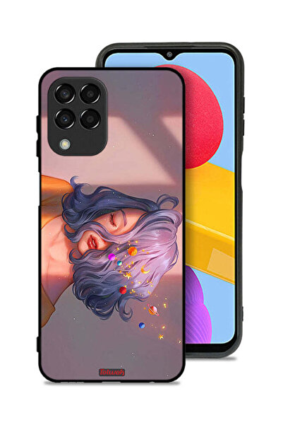 Tolwak Samsung Galaxy M33 Protective Case Cover Girl And Space Art