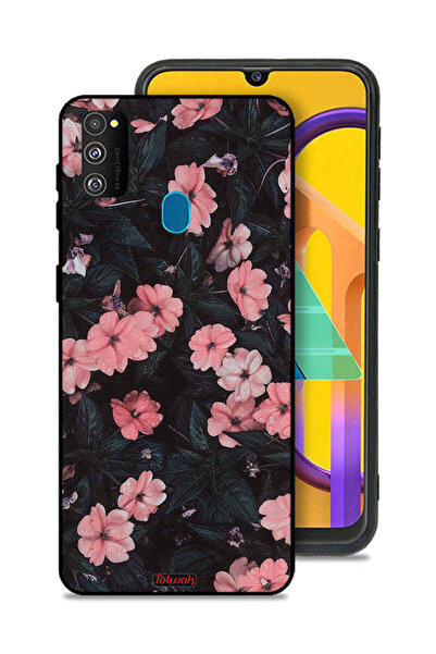 Tolwak غطاء حماية لهاتف سامسونج جالاكسي M30s - لون الخوخ والورود الصغيرة