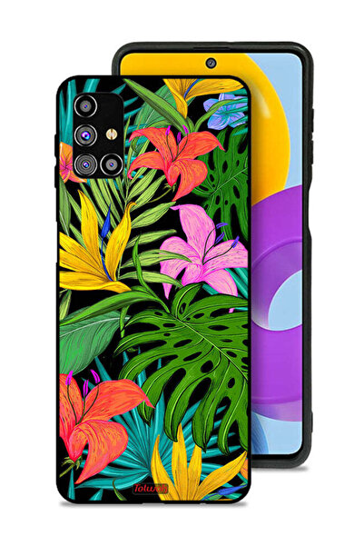 Tolwak غطاء حماية لهاتف سامسونج جالاكسي M31s بنقشة زهور استوائية وأوراق شجر