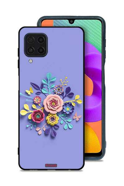 Tolwak Samsung Galaxy M22 Protective Case Cover Flowers Art