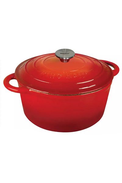 Kinghoff Enameled cast iron pot with lid 24 cm 4L Kinghoff KH1529, red