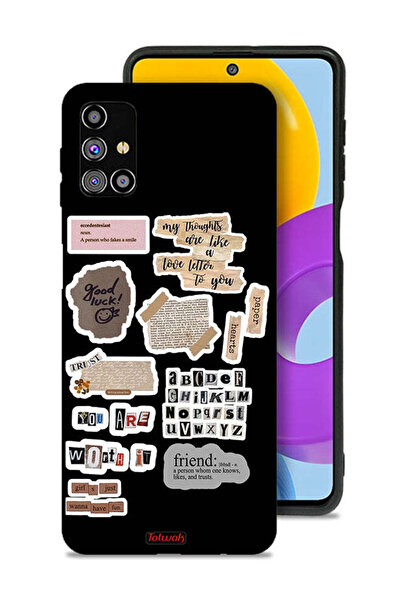 Tolwak غطاء حماية لهاتف سامسونج جالاكسي M31s بملصقات عبارات الحظ السعيد