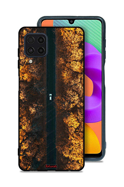 Tolwak غطاء حماية لهاتف سامسونج جالكسي M22 بتصميم طريق في أشجار الخريف