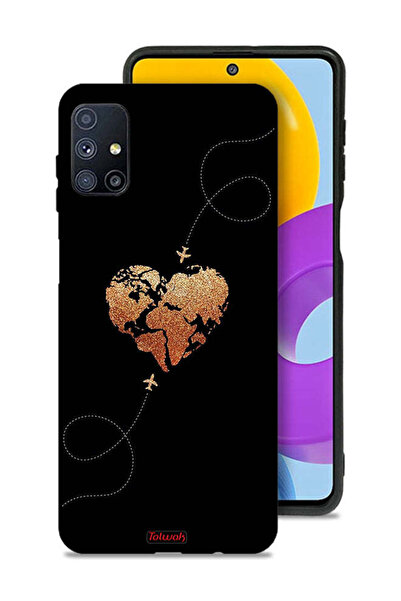 Tolwak Samsung Galaxy M51 Protective Case Cover Airplanes Touching Heart