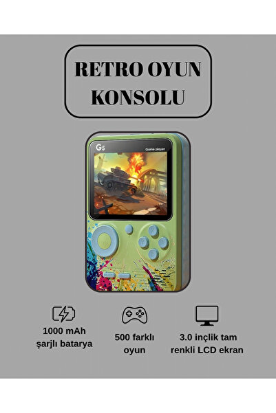 UCUZTEKNO G5 Game Box Retro Mini Oyun Konsolu – 500 Dahili Oyun