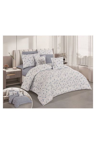 smart home Double-sided comforter set, 8-piece comforter with comfortable inner filling, 8-piece double comforter fits two people's beds