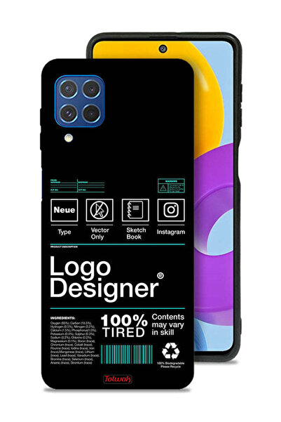 Tolwak غطاء حماية لهاتف Samsung Galaxy F62، ملصق شعار مصمم