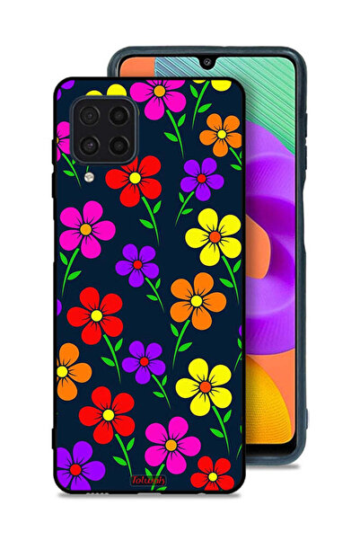 Tolwak Samsung Galaxy M32 4G Protective Case Cover Colorful Flowers