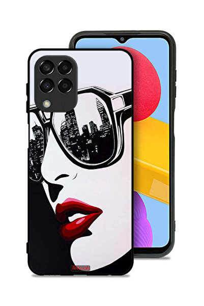 Tolwak غطاء حماية لهاتف سامسونج جالاكسي M33 بتصميم وجه فتاة وفن تجريدي