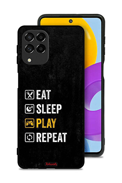 Tolwak غطاء حماية لهاتف Samsung Galaxy M53، تناول الطعام، النوم، اللعب، التكرار