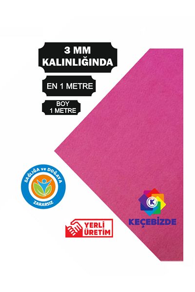 KeçeBizde Sugar Pink Thick Felt 3 mm Thickness