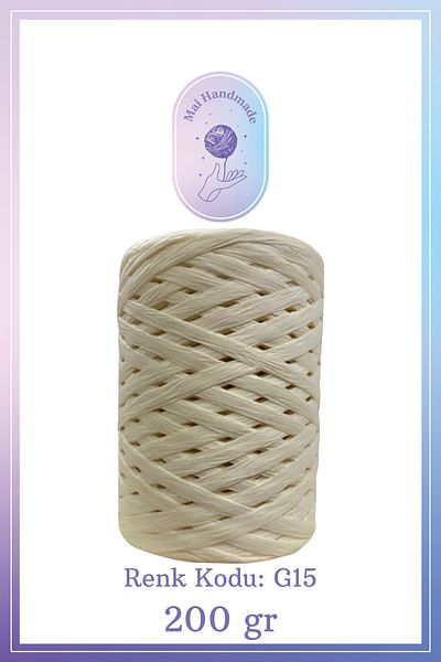 Mai Handmade Hobby ve Örgü Evi Φυσικό Χαρτί Raffia Rope Craft, Συσκευασία, Λουλούδι & Δώρο Στολίδι Σχοινί 200 gr 180-220 μέτρα
