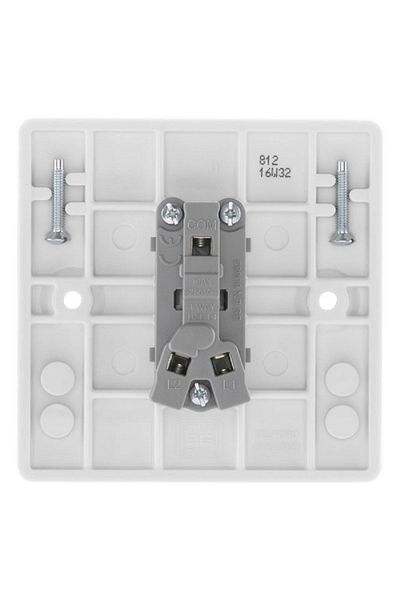BG British General 2-Way Single Switch Wall Socket White