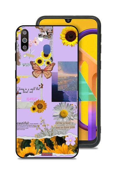 Tolwak غطاء حماية لهاتف Samsung Galaxy M30 بملصقات عباد الشمس الجميلة