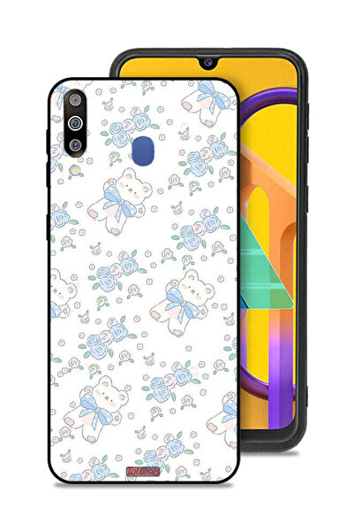 Tolwak غطاء حماية لهاتف سامسونج جالكسي M30 بتصميم دب تيدي لطيف ورمز زهور