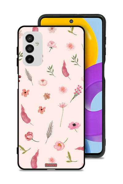Tolwak Samsung Galaxy M52 5G Protective Case Cover Leaves And Roses Pattern