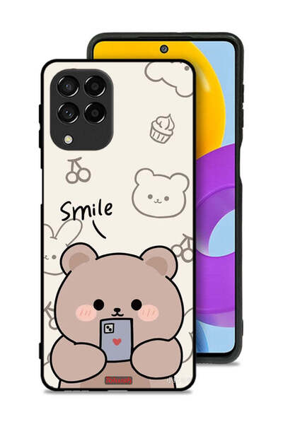 Tolwak غطاء حماية لهاتف سامسونج جالاكسي M53 برسومات الدب المبتسم