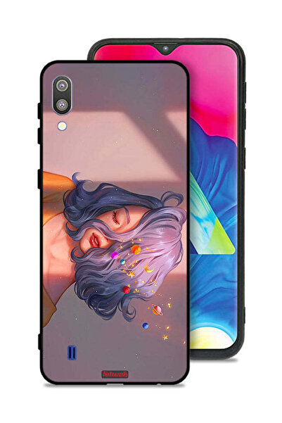 Tolwak Samsung Galaxy M10 Protective Case Cover Girl And Space Art