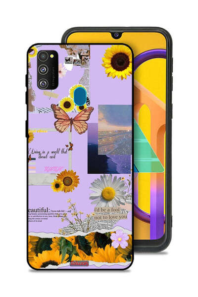 Tolwak غطاء حماية لهاتف Samsung Galaxy M30s بملصقات عباد الشمس الجميلة