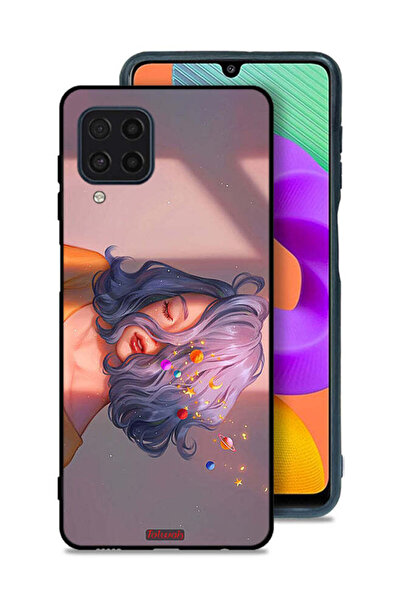 Tolwak غطاء حماية لهاتف سامسونج جالكسي F22 بتصميم فتاة وفن الفضاء