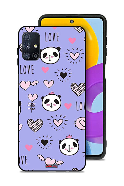 Tolwak Samsung Galaxy M51 Protective Case Cover Love And Panda Doodle