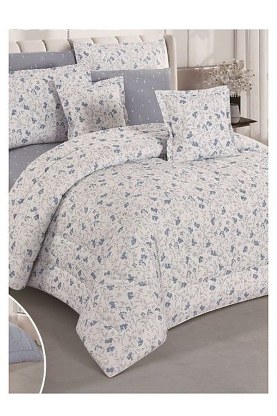 smart home Double-sided comforter set, 8-piece comforter with comfortable inner filling, 8-piece double comforter fits two people's beds