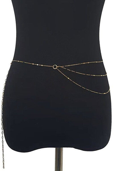 Genel Markalar Zarif Altın Renkli Top Zincir Kadın Bel Zinciri