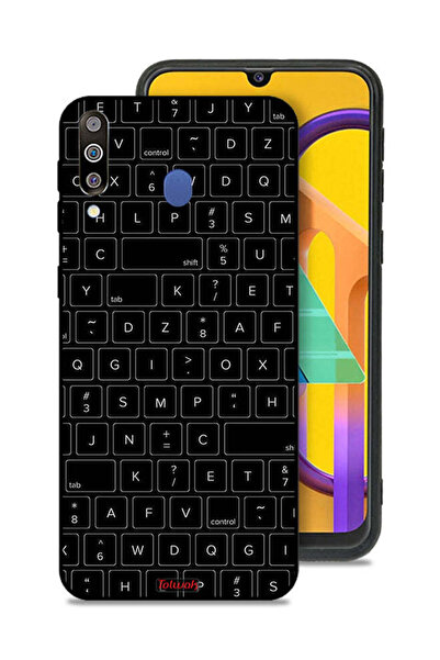 Tolwak غطاء حماية لهاتف Samsung Galaxy M30 بنمط مفاتيح لوحة المفاتيح العشوائية